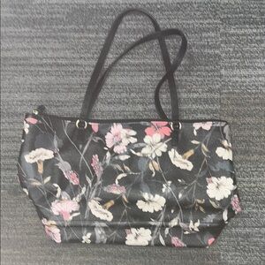 Liz Claiborne large Floral Black Tote Bag / preowned
